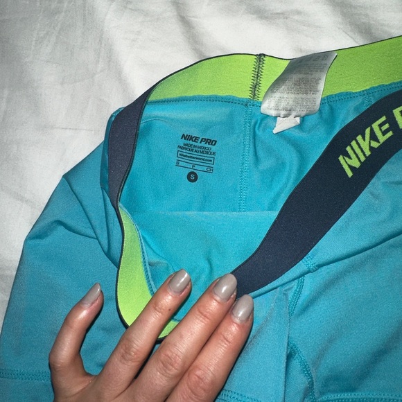 Turquoise Nike Pro shorts - size S - Picture 2 of 3